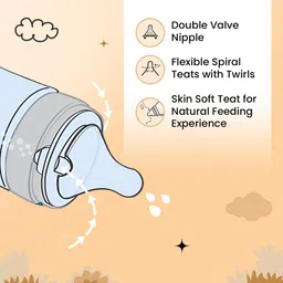 tutots Twirl Anti-Colic Wide Neck BPA Free Baby Feeding Bottle with Turbo Vent Nipple - 250 ml image 2