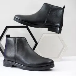 deuson Chelsea Open Boot for Men (Black) Boots For Men-picture-11