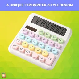 sacro Desktop Cute Calculator, 12-Digit Large Display With Aesthetic Candy ColorT86 Desktop Cute Calculator, 12-Digit Large Display With Aesthetic Candy ColorW86 Basic Calculator image 1