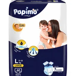 papimo pants Baby Diaper | Up to 10 Hours Absorption with Criss-Cross Technology | Pack of 2 - L-picture-45