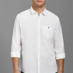 louis philippe jeans Men Slim Fit Solid Spread Collar Casual Shirt image 1