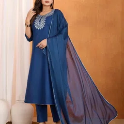 ras rani Embroidered Kurta, Salwar & Dupatta Set image 2