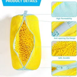 LUZAX Shoe Washing Machine Bag Invisible Zipper Dryer Reusable Cleaner image 2