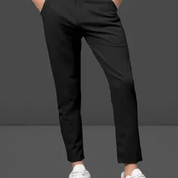 we perfect Pack of 2 Men Slim Fit Black, Grey Lycra Blend Trousers image 4