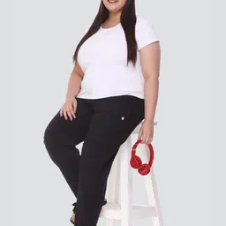 cupid Women Solid Black Track Pants image 5