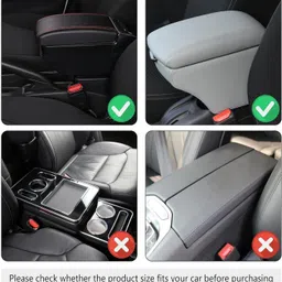 yourkarts.com Premium PU Leather Cover | Memory Foam Support | Anti-Slip Universal Fit Car Armrest Pad Cushion image 4