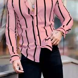 rag solutions Men Regular Fit Striped Curved Collar Casual Shirt-picture-21