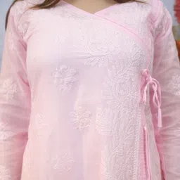 chikirpolo Women Chikan Embroidery Cotton Blend A-line Kurta image 4
