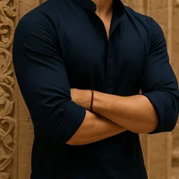 cocaly Men Solid Cotton Blend Pathani Kurta image 2