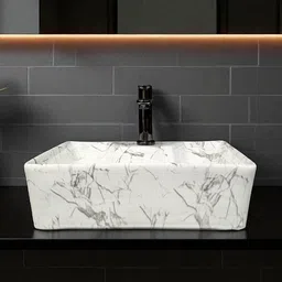 inletcera 2 in 1 Designer Ceramic Wall mount and Table top Wash basin 16x12(M06) (16x12x5)(M06)Tap-1 Wall Hung Basin image 2