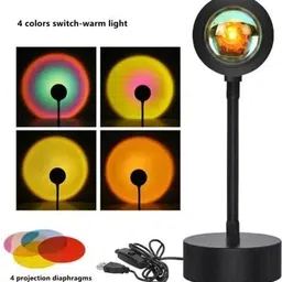 diyalux Sunset Lamp Projector – 16 Color LED Light Desk Lamp with Remote Table Lamp-picture-20
