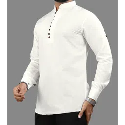 nnc Men Solid Cotton Blend Straight Kurta image 3