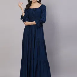 Women Maxi Blue Full Length Dress-image-1