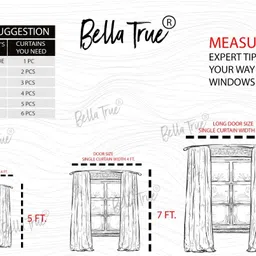 bella true 213 cm (7 ft) Door Polyester Semi Transparent Curtain Single Curtain image 3