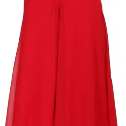 first arrival Women Flared Red Georgette Trousers-picture-25