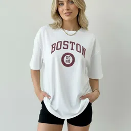 calm down Women Printed, Typography, Graphic Print Round Neck Cotton Blend White T-Shirt-picture-16