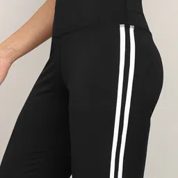 moshe Women Striped Black Track Pants image 3