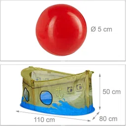 magicwand Tafta Cloth Foldable Pop-Up Pirate Ship Marine Ball Pool Tent with 40 Balls image 3