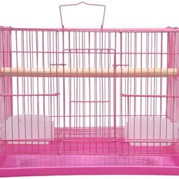 hara enterprises 1.25 Ft pink Bird Cage for Budgies, Finches, Lovebirds & Free Toys Cage Seed Catcher-picture-10