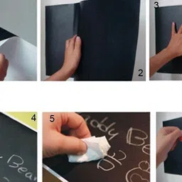 peacora 200 cm Wall Sticker Paper Vinyl Removal Self Adhesive ChalkBoard Sheet45x200cm WHITE Chalkboard Sticker image 4