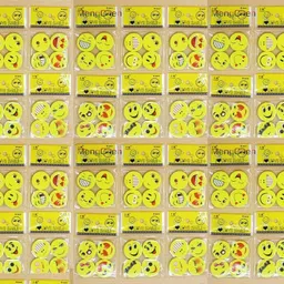 Lovely Happy Funny Smiley Erasers / Rubber Birthday Return Gifts for Kids (Pack of 144 Pcs Erasers / 36 Packets) Non-Toxic Eraser-image-1