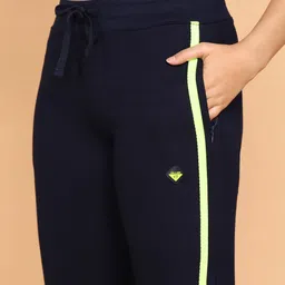 killer Women Solid Dark Blue Track Pants image 5