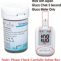 ASPEN Sterile Blood Lancets Pack of 100 Comes With Gluco Chek 5 Seconds 50 Glucometer Strips image 2