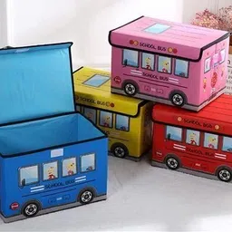 blenzza deco Kids School Bus/Sitting Stool/Storage Box/Playing Toy Storage Box image 2