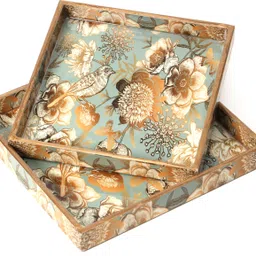 duli Set of 2 Square Decorative Serving Tray for Diwali & Festive Gifts Tray image 4