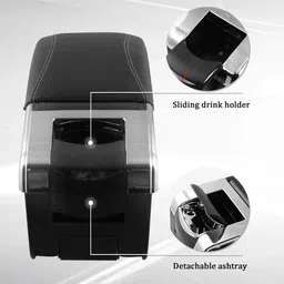 oshotto PU Leather AR-01 Car Armrest Console Box For Venue Black Car Armrest image 5