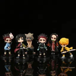 ag moto Demon Slayer Anime Action Figures Set 6.5 to 7cm Tanjiro Zenitsu Figures Toy-picture-17