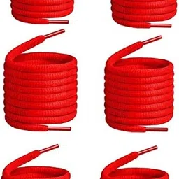 Vinylzone 6-Pair Red Round/Owel Shoe laces for Men/Women/Girls Shoe Lace-image-29