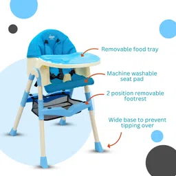 lovely baby Baby High Chair 2 in 1 High Chair Dual Detachable and Adjustable & Net Bucket image 2