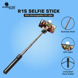 Kratos Bluetooth Selfie Stick | Tripod & Holder | Extendable | 360� Rotation Bluetooth Selfie Stick image 1