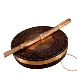 necon Premium Handcrafted Temple Pooja Combo (Bell, Diya, Gong & Manjira) Bronze, Brass Pooja Bell image 5