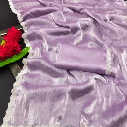 vrajtex fab Embellished Bollywood Satin Saree image 2