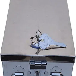 Storage Box Home, Office, Hotel, Bank Size-10 Inch with Lock & 2 key Bank Safe Locker-image-1