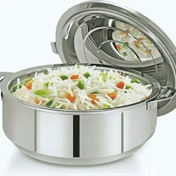 balaji StainlessSteel Casserole, 2500 ml Double Walled Cook and Serve Casserole Thermoware Casserole image 5