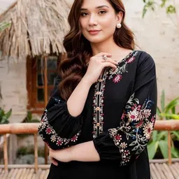 panchiraj Women Embroidered Viscose Rayon A-line Kurta-picture-23