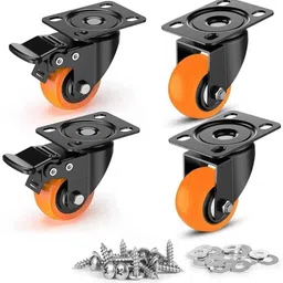 hinglaj Castor Wheels Heavy Duty Furniture Pads Office bed wheels Moving Caster Braking and Locking Furniture Caster image 1