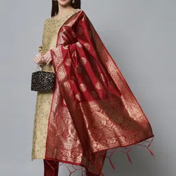 Women Cotton Silk Kurta Pant Set-image-36