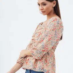 harpa Casual Regular Sleeves Printed Women Pink Top image 3