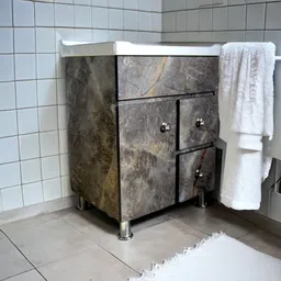 bobbyexport Top selling 24" freestanding HDHMR wooden vanity cabinet with wash basin for bathroom & kitchen Table Top Basin image 4