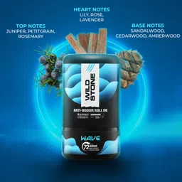 wild stone Wave Anti-Odour Roll On | Up to 72-Hour Odour Control |Long-Lasting Freshness Deodorant Roll-on - For Men image 3