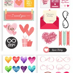 craftastique Love Scrapbooking Elements & Tags Sheets 12 x 4.5 inches 250 gsm Craft paper image 1
