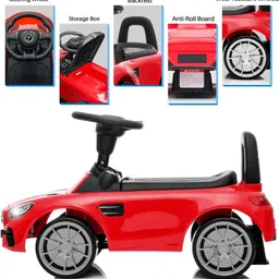 pandaoriginals Beetle Deluxe Kids car parent handle, music & lights and footrest , 1 to 4 years Car Non Battery Operated Ride On image 4