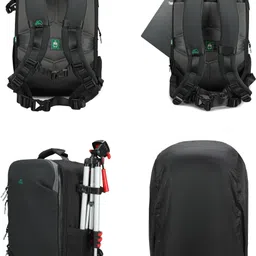 MOBIUS AIO (All In One) Legend Series Professional DSLR Backpack | Fits 2 Camera Bodies, 5-6 Lenses + 15.4” Laptop | Expandable Gimbal Compartment | YKK Zippers | Water-Resistant | Trolley Strap | 3-Year Warranty Camera Bag image 3