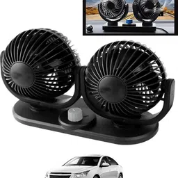 ccmm Dual 4-Inch Heads 360° Rotatable Design 12V DC Power Supply Fan For Car-73 Car Interior Fan image 1