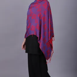 axolotl Printed Viscose Women Purple Stole image 3