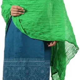 siddhi leggings Cotton Blend Solid Green Women Dupatta image 3